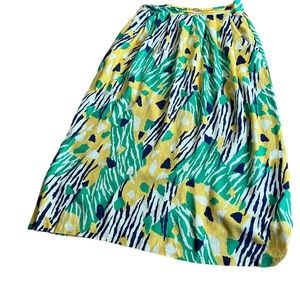 Vintage Soko abstract print a-line midi skirt with pockets 12
